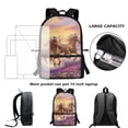 thumbnail image 6 of Uourmeti Running Horses Purple Flower Field Backpack for Students, 17 Inch Durable Large Capacity School Backpack for Travel Night Out, 6 of 6