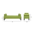 thumbnail image 4 of Pemberly Row Modern Bolster Arm Entryway Bench Bright Chartreuse, 4 of 11