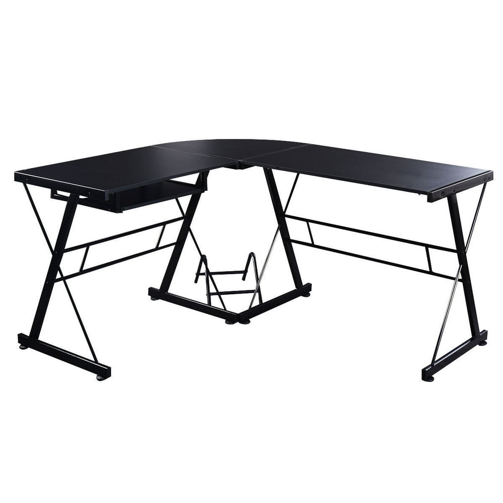 PC Wood Laptop Table L-Shape Computer Desk Office Workstation for Home