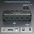 thumbnail image 3 of Cubilux Mezclador de Audio Mini de 4 Canales con Entrada Estéreo TS/TRS de 3.5 mm, Submezclador de Aluminio de Bajo Ruido para Guitarras, Teclados, Bajos, 3 of 7