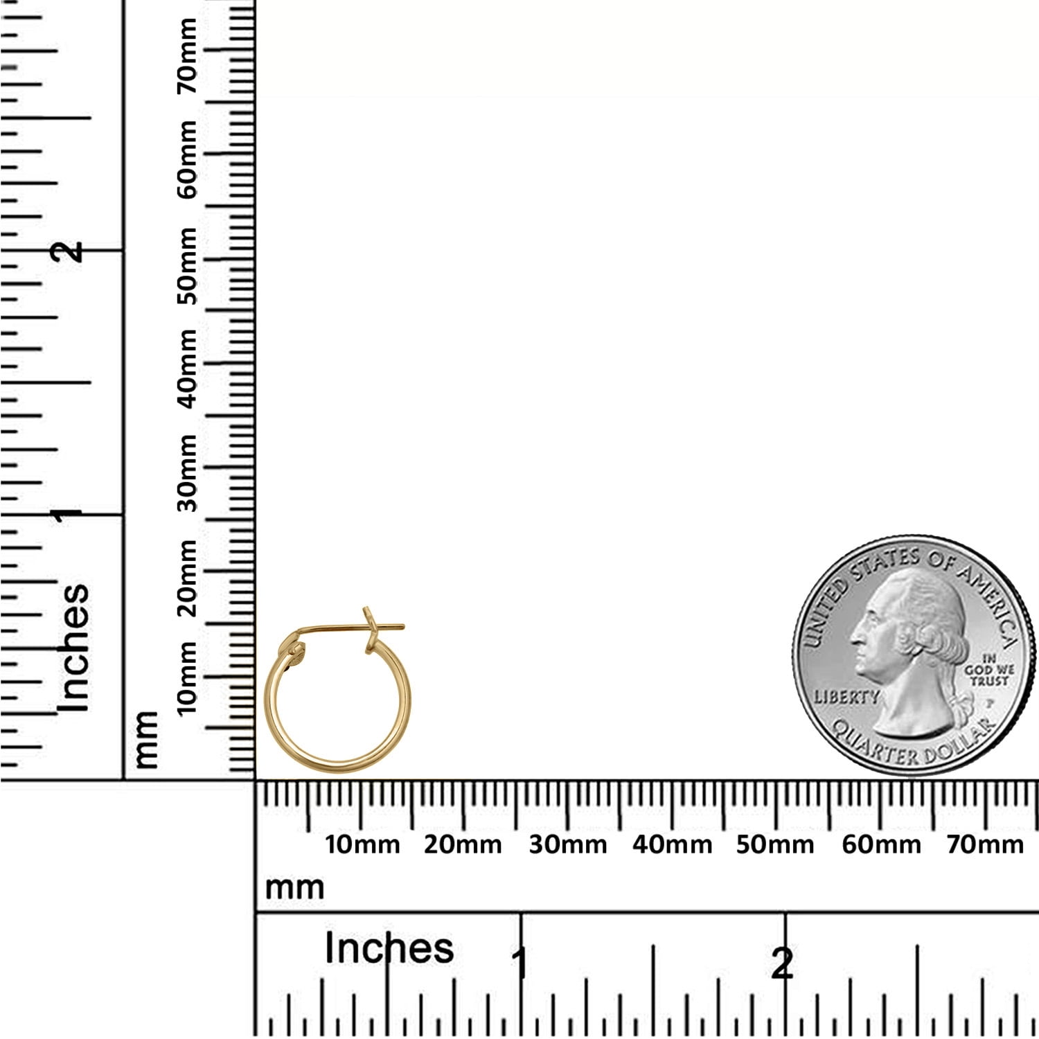 AVORA 14K Yellow Gold-Filled 1.25 mm Thick 13mm Hoop Earrings