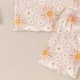 thumbnail image 2 of Toddler Girl 2T 3T 4T 5T Summer Outfits 2Pcs Clothes Floral Print Short Sleeve Tee Casual Knit Shorts Set Kaprioy Girl Summer Outfits, 2 of 6