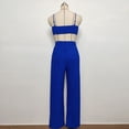 thumbnail image 4 of Conjunto De Pantalón Y Top Con Tirantes Pantalones con tirantes para mujer, tops cortos y pantalones largos sexis con pliegues (azul L) Cgtredaw para Mujer Azul T M, 4 of 8