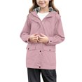 thumbnail image 2 of LYHao Girls Solid Color Jacket Outdoor Windbreaker Water Casual Coat For Daily Wear And Activities Girls Jacket Coat,Sizes 7-8 Years, 2 of 7