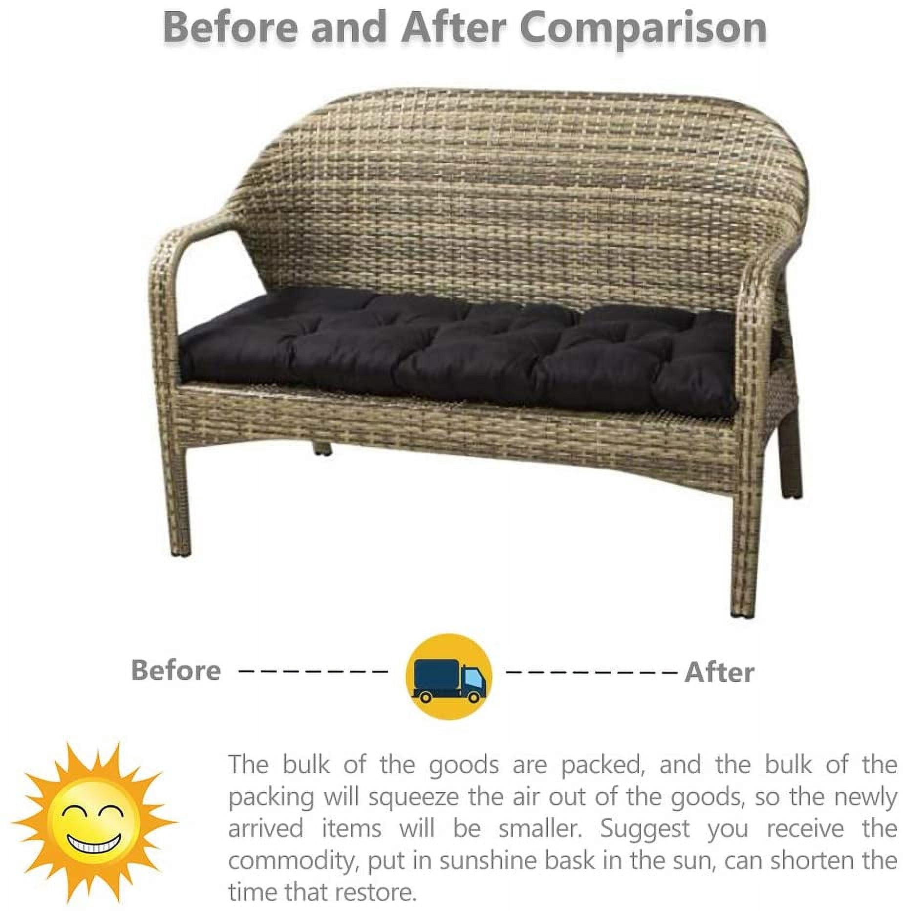 Namzi 1 Pcs 39*20inch Bench Cushion, Outdoor Bench Cushion for Patio & Garden, Heavy Duty Outdoor Furniture Cushion for Porch Seating,Black