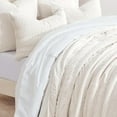 thumbnail image 4 of EVERGRACE Luxury Ruched Velvet Quilt King Size, Ultra Soft Bedspread Coverlet Set, Lightweight Velvet Comforter, Quilted Bedding Cover with 2 Matching Shams for All Season, Ivory White, 4 of 7