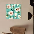 thumbnail image 4 of 14 Inch Wall Clock Battery Operated Square Clock Decorative for Office, Kitchen, Outdoor, Living Room，Daisy Flowers Polka Dot Green Drawing, 4 of 4