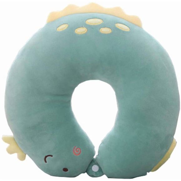 Coussin Appuie-Tête, Coussin de Cou pour Enfant, Coussin de Voyage, Oreiller de Cou pour Avion, Oreiller de Cou de Voyage, Oreiller de Cou pour Voiture, Oreiller de Voyage pour Enfant (Dinosaure)