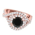 thumbnail image 2 of Aonejewelry 1.25 Ct. Ttw Splint Shank Interwined Design Black Diamond Engagement Wedding Ring In 14k Solid Rose Gold, 2 of 4
