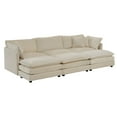thumbnail image 4 of Modular Sectional Sofa Couch, 111.42" Deep Seat Cloud Sofa Sleeper with 3 Ottomans & Soft Pillows, 6 Seat Convertible Sectional Couch for Living Room, Apartment, 4 of 9