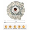 thumbnail image 6 of 13 Inch Round Placemats Set of 4, Beige Green Boho Non Slip Heat Insulation PP Table Mats, Medieval Vintage Ethnic Floral Abstract Washable Place Mats for Kitchen Dining Party Table Decor, 6 of 7