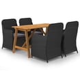 thumbnail image 1 of vidaXL 5 Piece Garden Dining Set Black, 1 of 5