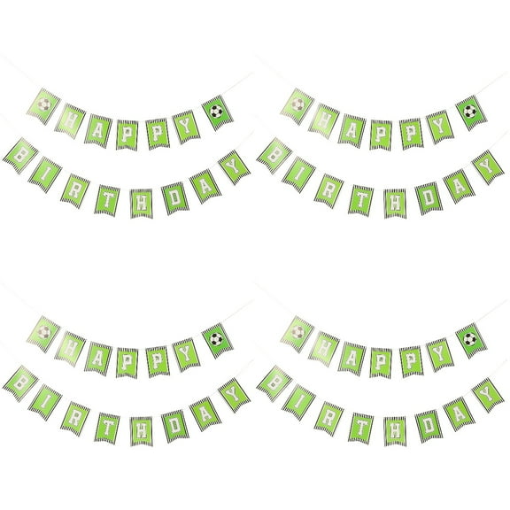 Raindrops 4 Sets  of Soccer Birthday Decoration Banner Paper Hanging Banner Birthday Party Decoration