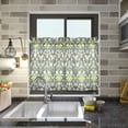 thumbnail image 4 of Yayeee Kitchen Curtains Tier Pair Light Filtering 27"x24" Rod Pocket Short Cafe Window Panel, Beige Floral, 4 of 7