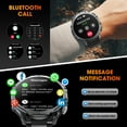 thumbnail image 4 of 1.85-inch Military Men's Smartwatch fits for Android IPhone Devices with Fitness Tracker, Answer/Call/100 Multi-Sport Mode, IP67 Waterproof Sports Step Tracker (Black), 4 of 6