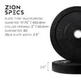 thumbnail image 3 of Zion Fitness Magma 2 Inch 35 Lb Crumb Bumper Plates Set Olympic Weight Plates Rubber Bumper Weight Plate Pair, Stainless Steel Inserts Strength Training Plates Weight Lifting Plates, 3 of 3