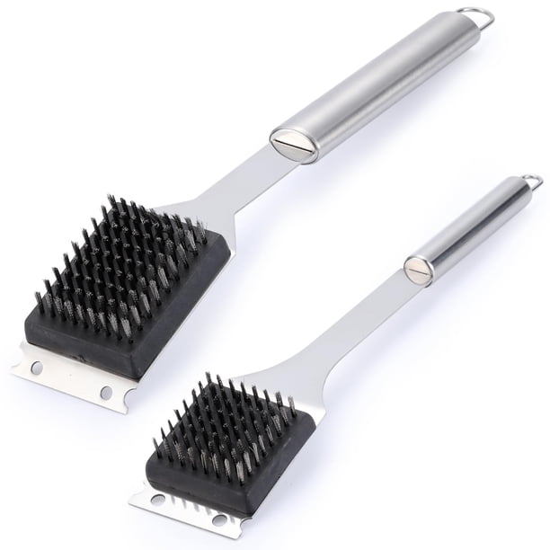 Set de cepillos para parrilla Edgnb de acero inoxidable de 42 cm y 36 cm