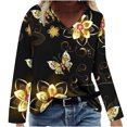 thumbnail image 1 of Camisas Para Mujer Camisetas de Gran Tamaño Manga Larga Moda Casual Cuello en V Cómodo Impreso Top Camiseta Blusa Odeerbi ODB135586, 1 of 4