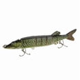 thumbnail image 4 of 3X 20cm 66G Verosimil Multi-Articulado 8 Segmentos Muskallonga Americano Senuelo de Pesca Cebo Nadar Cebo de Manivela Cebo Duro Anzuelo Aparejo Verde de Ejercito, 4 of 5
