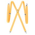 thumbnail image 2 of TOPTIE Men's Solid Suspenders Elastic 3/4 Inch X Back Adjustable Suspenders-Yellow, 2 of 7
