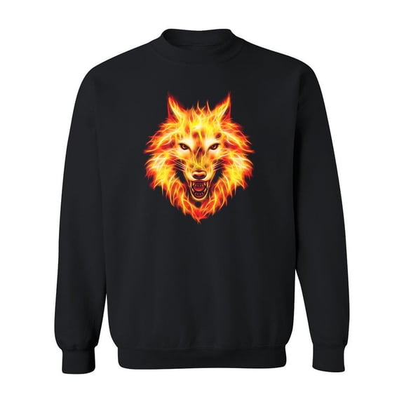 Wolf On Fire Sweatshirt Men -Image by Shutterstock, Male 3X-Large