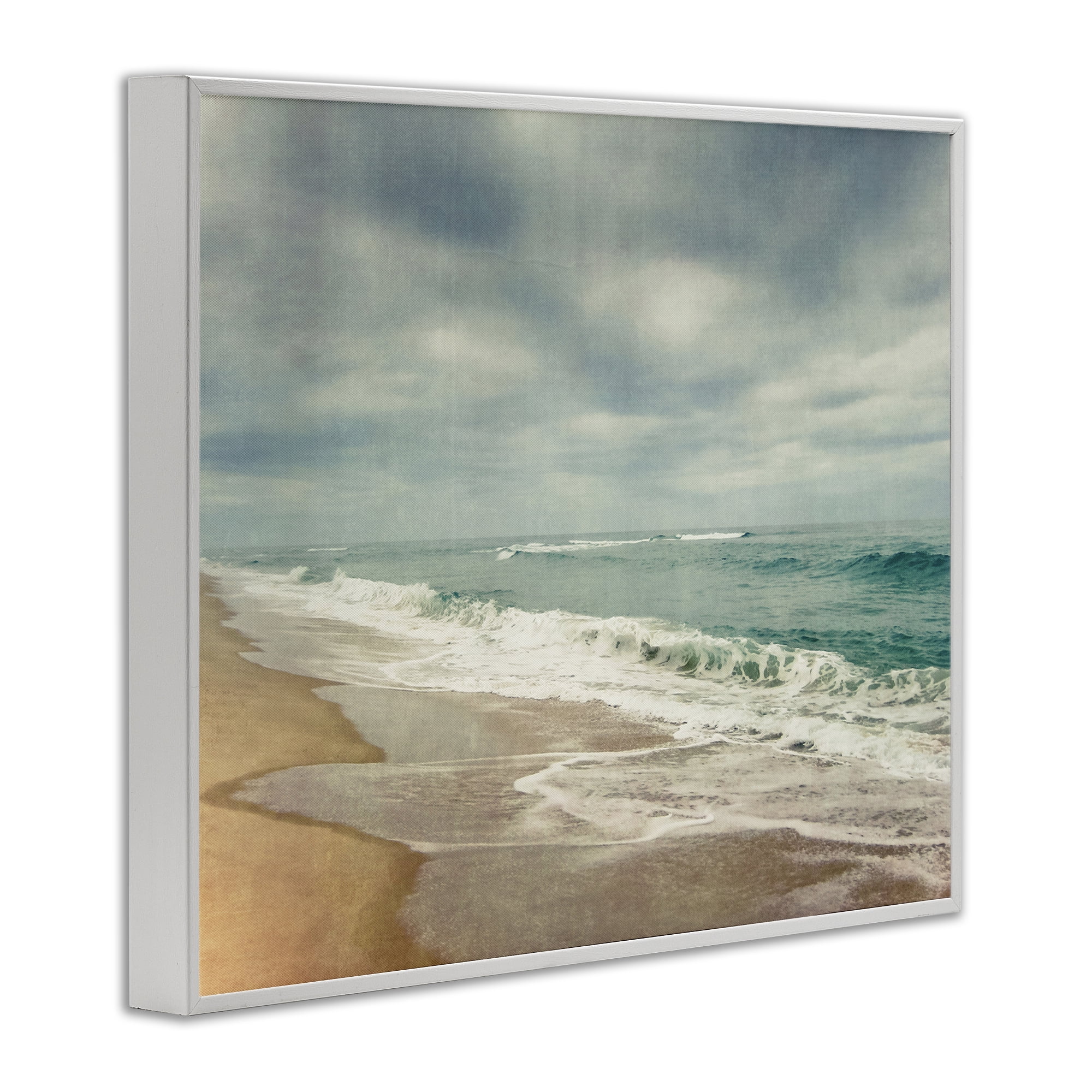 Stupell Industries Tranquil Waves Along Sandy Coast White Framed Giclee Art, design by Dirk Wüstenhagen