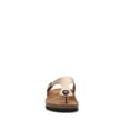 thumbnail image 4 of Women Soft Cork Footbed PU Leather Hook and Loop T Strap Flip Flops (PU Gold / 11 ), 4 of 4
