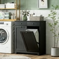 thumbnail image 2 of HOMCOM Tilt Out Laundry Hamper, Laundry Hamper Cabinet with Drawer, Black, 2 of 10