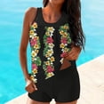thumbnail image 2 of Tnhcen Women's Floral Print Tankini Swimsuit Set with Built - in Bra, Nylon Spandex Matte Finish Swim Top & Shorts Two - Piece Swimsuit for Women S - 2XL, 2 of 5