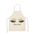thumbnail image 1 of Tignapoo Lash Print Kitchen Apron - 68x55cm Cotton-Linen Blend, Waterproof & Oil-Resistant, Unisex Design, Machine Washable, Cute Accessory for Home or Café, 1 of 6