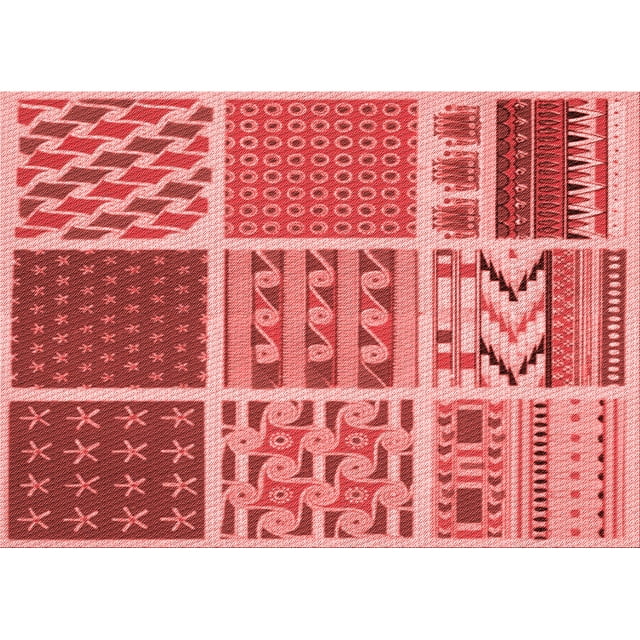 Ahgly Company Machine Washable Indoor Rectangle Transitional Light Coral Pink Area Rugs, 5' x 7'