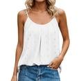 thumbnail image 2 of Camisole Tops for Women Casual Loose Eyelet Front Pleated Scoop Neck Spaghetti Strap Cami Tank Tops Summer Outfits, 2 of 6