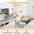 thumbnail image 4 of Ktaxon 9 QT 2 Packs Stainless Steel Chafing Dish Buffet Set with Electric & Fuel Heating,Roll Top Catering Chafer Server with Full Size & 2 Detachable Food Pans, 4 of 9