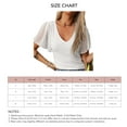 thumbnail image 6 of Slatcetga Women V Neck T Shirt Short Flutter Sleeves Pure Color Casual Knitted Top for Summer Wear White XL, 6 of 6