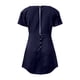 thumbnail image 4 of Vestido informal de manga corta con cuello cuadrado para mujer - Vestido mini con volantes de poliéster, tallas S-XL, 4 of 5