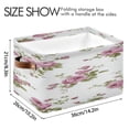 thumbnail image 4 of Pastel Pink Roses Elegant Square Storage Bins with Handles Collapsible Containing Box 1 Pack, 4 of 9