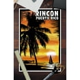 thumbnail image 3 of Rincon, Puerto Rico, Palm and Sunset, Scratchboard (12x18 Wall Art Poster, Room Decor), 3 of 3