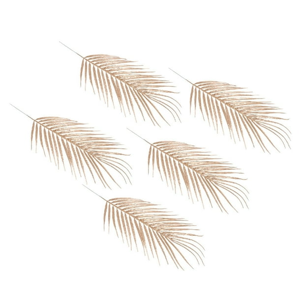 Decoración De Hojas De Palma, Material Plástico Ligero, 5 Piezas De Hojas De Palma Artificiales, Elegantes Y Realistas Para Jarrones De Escritorio