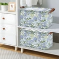 thumbnail image 2 of Yayeee Foldable Storage Basket for Shelves Set of 2 Waterproof Cloth Bins with Handles, Vibrant Hydrangeas Pattern, 2 of 7