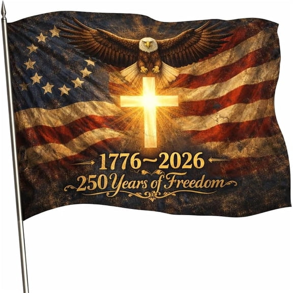250 Year American Anniversary Flag,250th Anniversary Usa Flag, 35x59 Ft Yard Flags For USA 1776-2026 National Celebrations Outside Banner Decorations (A)