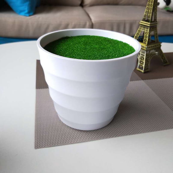 White Textured Planter – Decorative Pot with Concentric Wave Design, Minimalist Home Decor Vase for Succulents, Small Plants, and Desktop Organizer