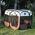 thumbnail image 3 of Tienda de transporte octogonal plegable portátil para mascotas Corralito cerca para Likrtyny cachorros jaula para perrera fácil operación casa para perros y gatos extraíble al aire libre, 3 of 9