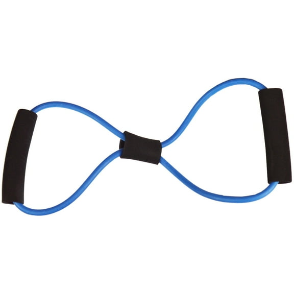 Exercise Fitness Resistance Yoga Boxing Elastic Rubber Band with Handles, Black/Blue