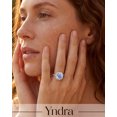 thumbnail image 2 of Yndra Birthstone Ring for Women,Silver Plated Halo CZ Adjustable Ring,Vintage Promise Band Ring,Valentine’s Day Birthday Christmas Mother’s Day Jewelry Gift for Wife Mom Girlfriend, 2 of 10