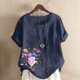 thumbnail image 2 of Camisetas de Manga Corta para Mujeres, Camiseta de Manga Corta Impresa Casual Hecha de 95% Poliéster 5% Spandex para Todas las Estaciones, Camisetas de Manga Corta para Mujeres, 2 of 3