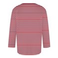 thumbnail image 3 of IYTR Mens 3/4 Sleeve Shirt Crew Neck Sports Loose Fashion Leisure Striped Print Classic Tshirt Blouses(Hot Pink,XXXXXL), 3 of 4