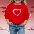 thumbnail image 2 of VNKIDY Girls Kids Valentine's Day Sweatshirt With Minimalist Heart Pattern Long Sleeve Crewneck Loose Fit Athletic Pullover For Holiday Casual Daily Outdoor Wear Stylish Tee, 2 of 4