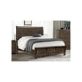 thumbnail image 3 of Handmade Gray Brown Bed - Curved Headboard & Built-In Bench Footboard - Modern Rustic Bedroom Furniture, 3 of 9