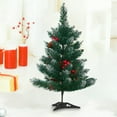 thumbnail image 5 of Christmas Tree 23.62inch Green Artificial Christmas Tree Frosted Snow Flocked Christmas Pines Tree With Red Berries 200-Lush Branch Tips,Metal Stand for Indoor Outdoor Holiday Home Decor, 5 of 8