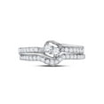 thumbnail image 2 of FB Jewels 10kt White Gold Round Diamond 2-stone Bridal Wedding Ring Band Set 1/2 Cttw, 2 of 4